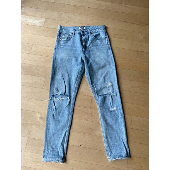 AGOLDE blue "Jamie" Womens jeans sz 26 distressed light blue - Picture 1 of 8